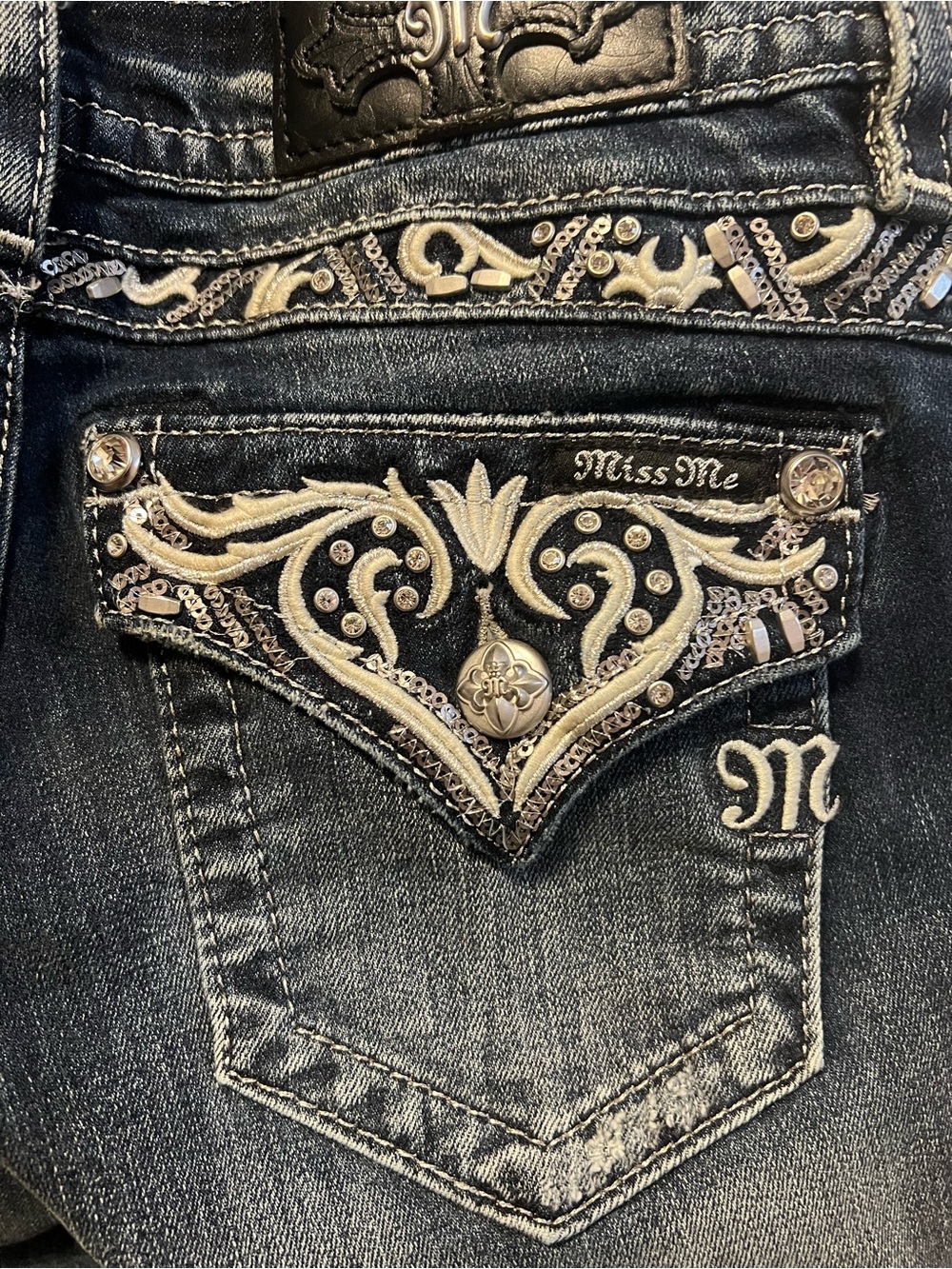 Miss Me Dark Blue Denim Boot Cut Jeans